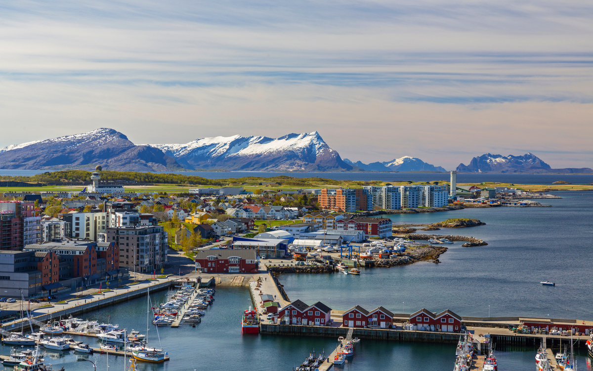 Luftaufnahme der norwegischen Stadt Bodo