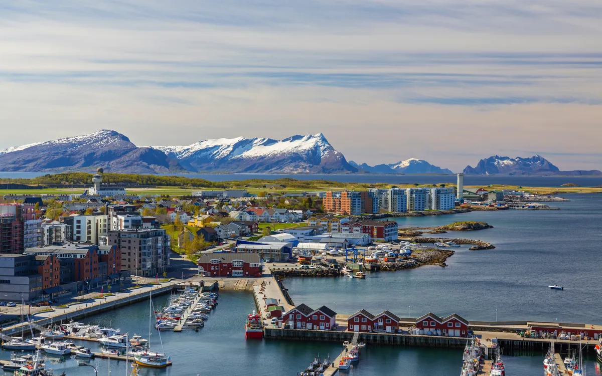 Luftaufnahme der norwegischen Stadt Bodo