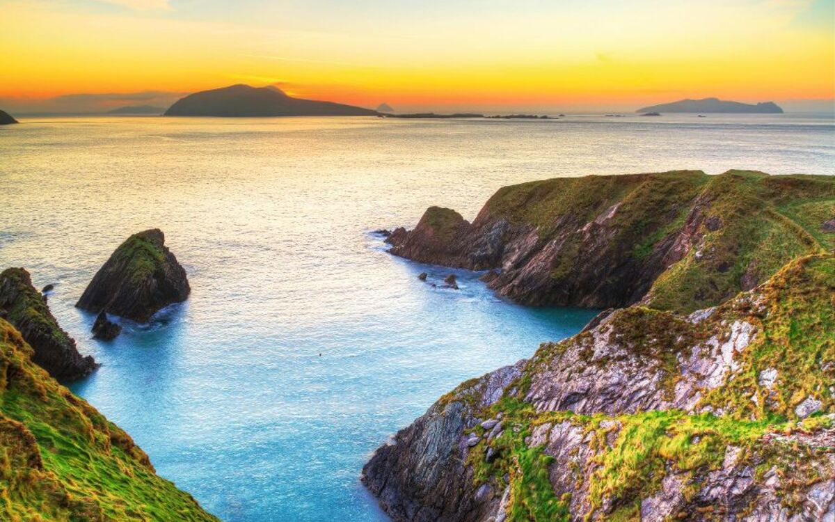 Sunset over Dunquin bay on Dingle Peninsula, Co.Kerry, Ireland