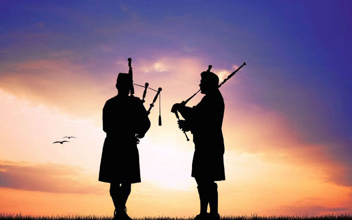 Pipers at sunset