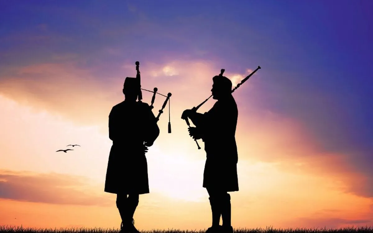 Pipers at sunset