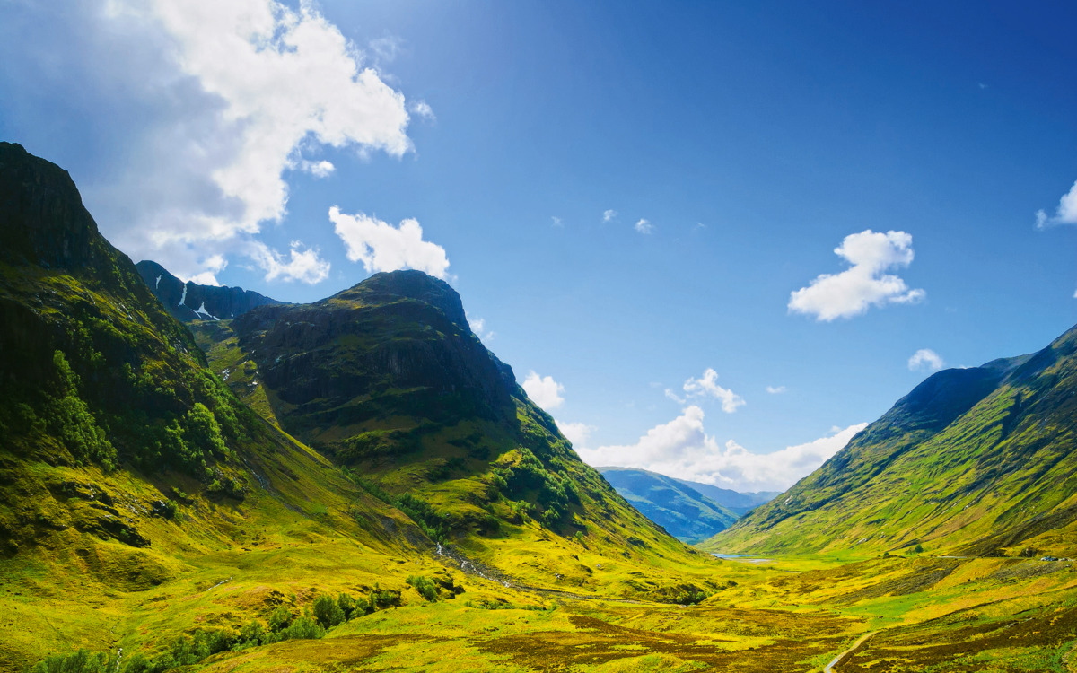 Glencoe mountain landscape in Lochaber, Scottish Higlands, Scotl