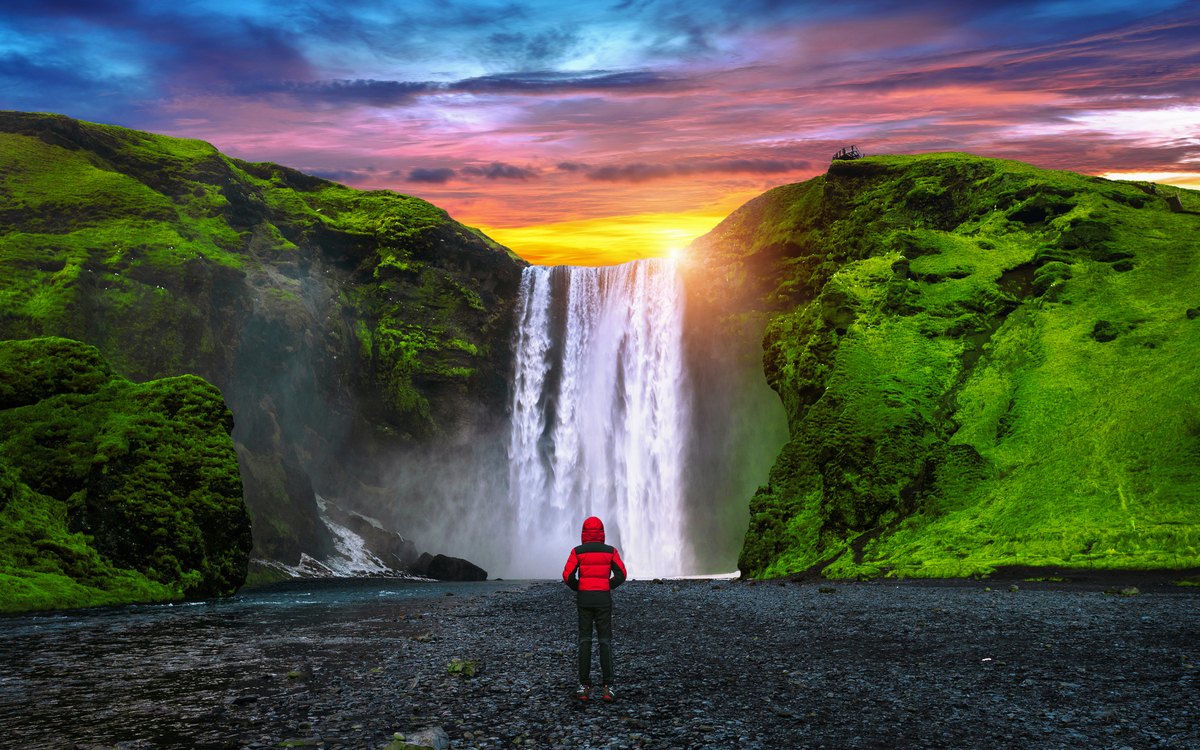 Skógafoss-Wasserfall auf Island